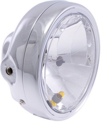 headlamp, front side 150cc, H4 chrome