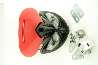 headlamp fairing type, universal 4x HALOGEN red